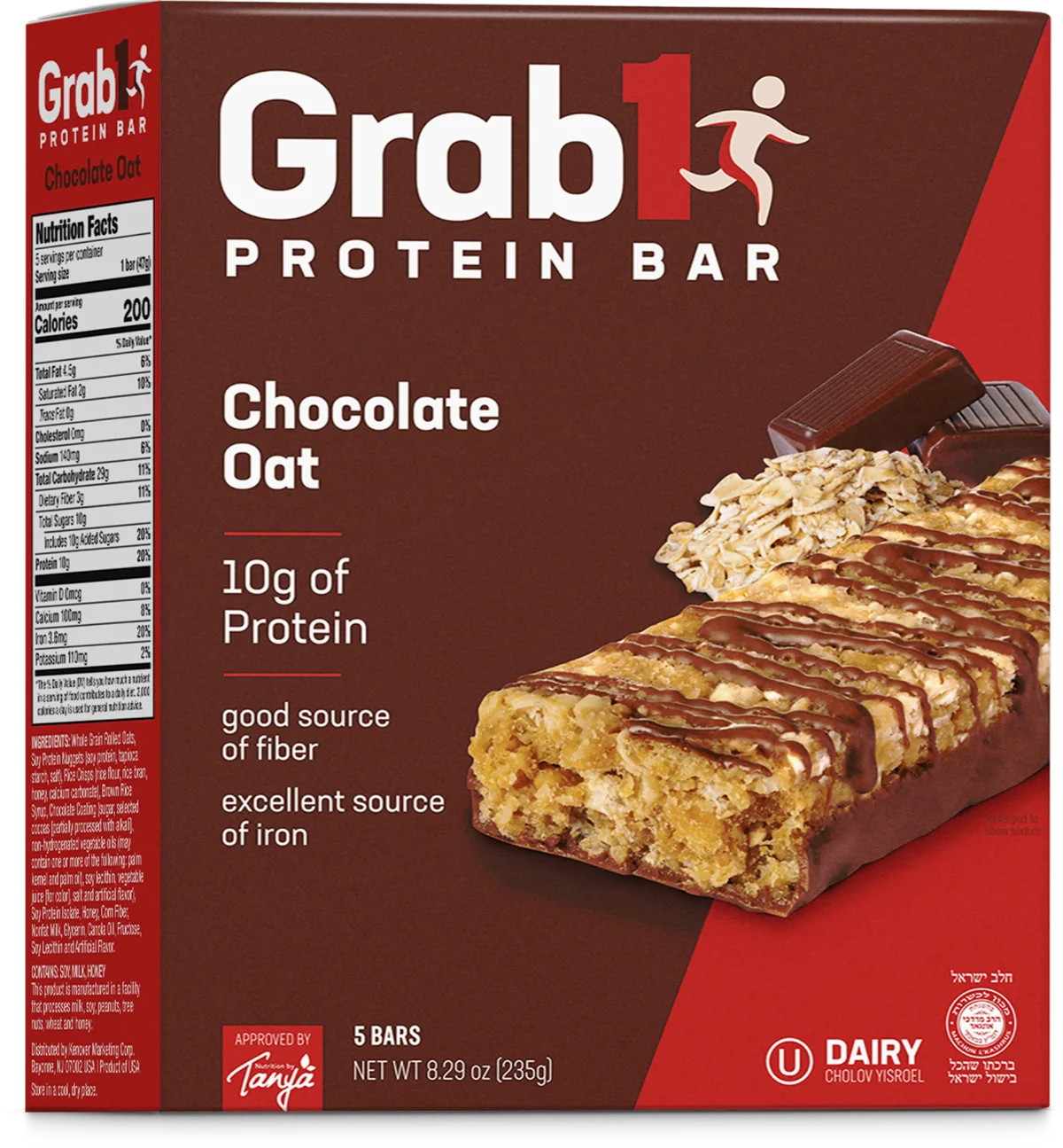 Grab1 Chocolate Oat protein bar box