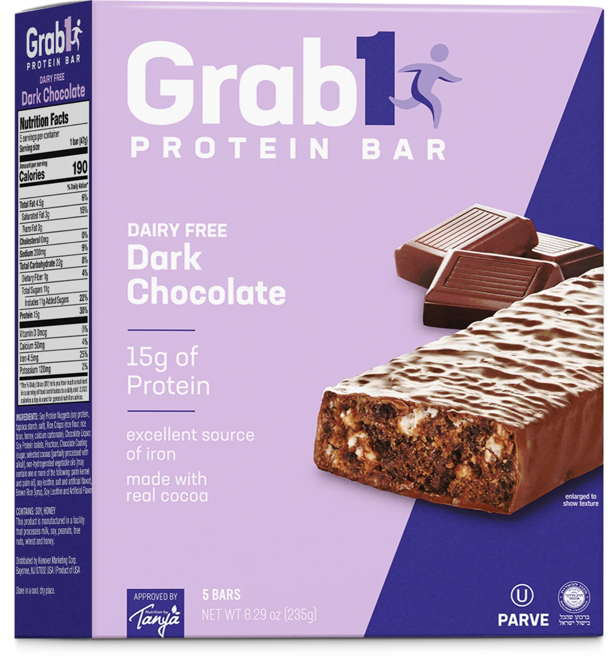 Grab1 Dark Chocolate protein bar box